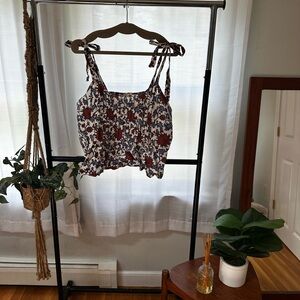 Madewell Floral Print Tank Top - Red and Blue